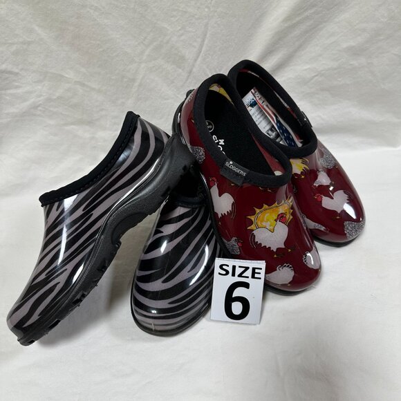 Two for One Price!!! Sloggers Waterproof Rain Shoes - Red Chicken & Zebra. - Picture 3 of 3